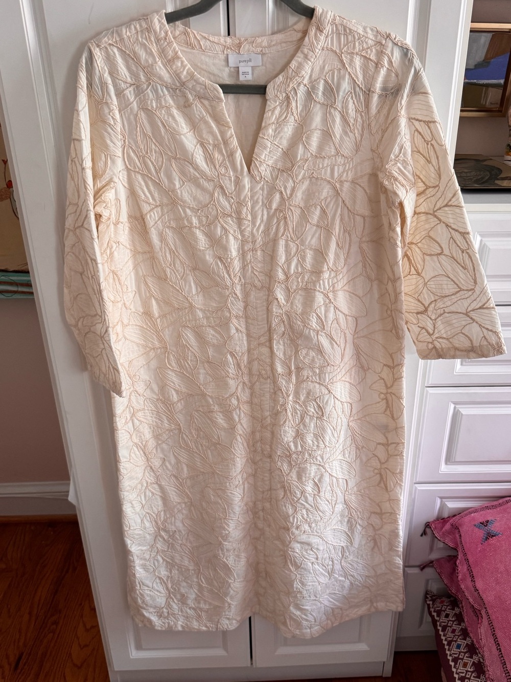 Jjill pure Jill small embroidered caftan style dress, like new